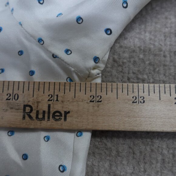 Theory Womens Shirt Medium Ivory Polka Dot Silk - Picture 11 of 14